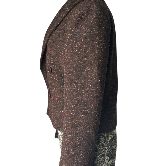 Anine Bing Crop Double Breasted Blazer Brown Size Small - Picture 6 of 11